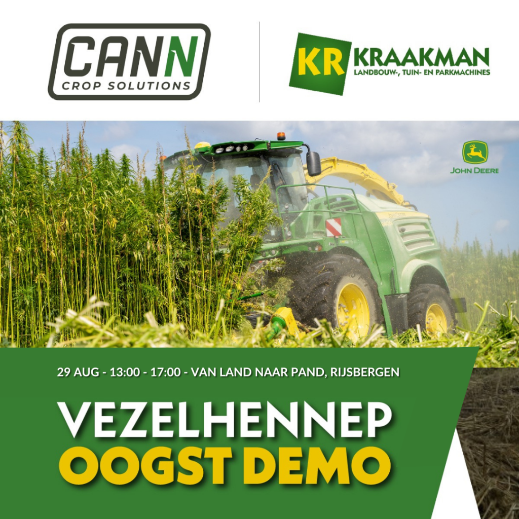 Kraakman en Cann vezelhennep oogst demo | Van land naar pand
